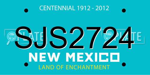 SJS2724 New Mexico License Plate