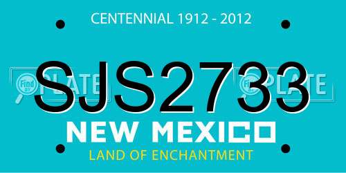 SJS2733 New Mexico License Plate