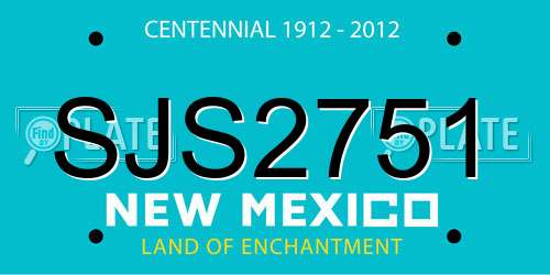 SJS2751 New Mexico License Plate