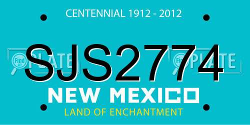SJS2774 New Mexico License Plate