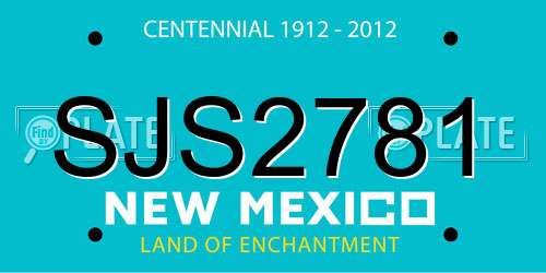 SJS2781 New Mexico License Plate