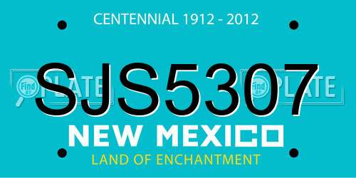 SJS5307 New Mexico License Plate
