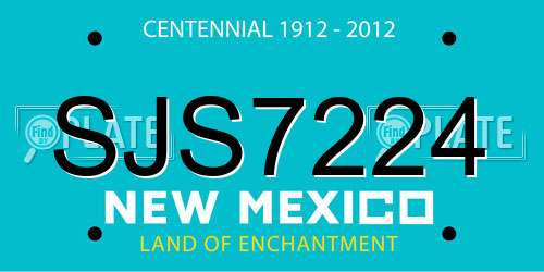SJS7224 New Mexico License Plate