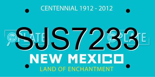 SJS7233 New Mexico License Plate