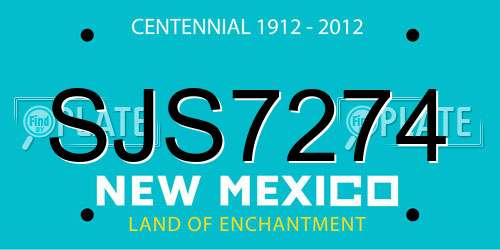 SJS7274 New Mexico License Plate