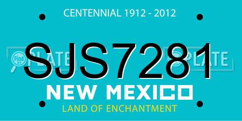 SJS7281 New Mexico License Plate