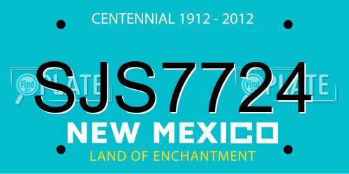 SJS7724 New Mexico License Plate