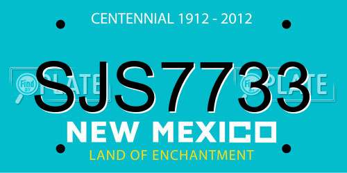SJS7733 New Mexico License Plate