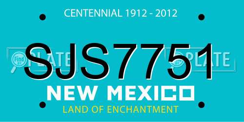 SJS7751 New Mexico License Plate