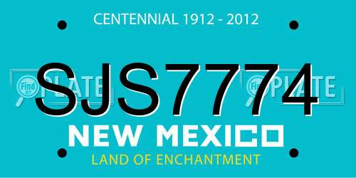 SJS7774 New Mexico License Plate