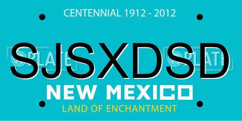 SJSXDSD New Mexico License Plate