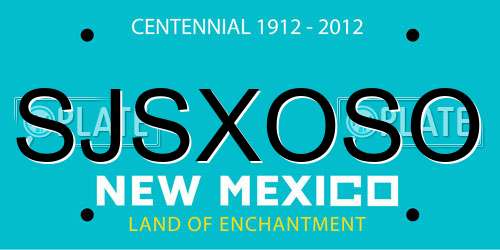 SJSXOSO New Mexico License Plate