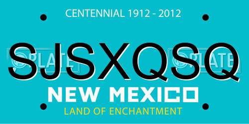 SJSXQSQ New Mexico License Plate