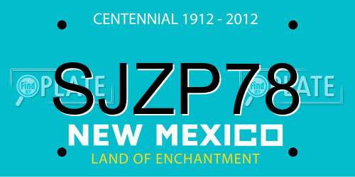 SJZP78 New Mexico License Plate