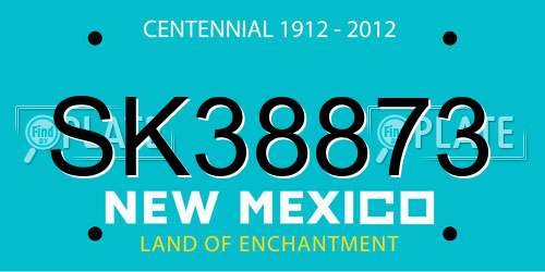 SK38873 New Mexico License Plate