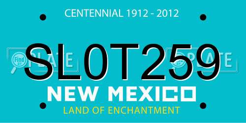SL0T259 New Mexico License Plate