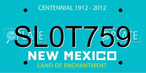 SL0T759 New Mexico License Plate