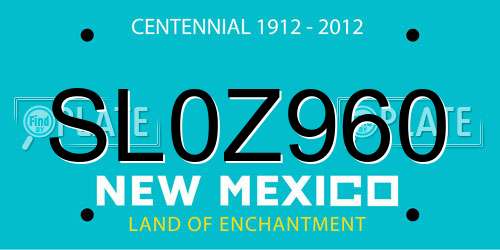 SL0Z960 New Mexico License Plate