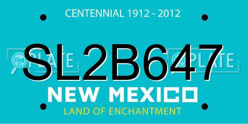 SL2B647 New Mexico License Plate