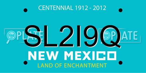 SL2I9Q New Mexico License Plate