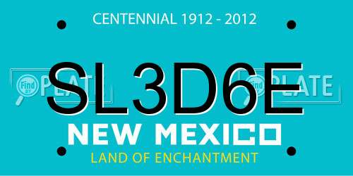 SL3D6E New Mexico License Plate