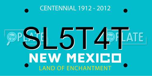 SL5T4T New Mexico License Plate