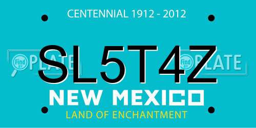 SL5T4Z New Mexico License Plate