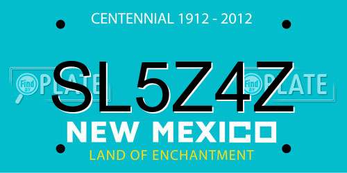 SL5Z4Z New Mexico License Plate