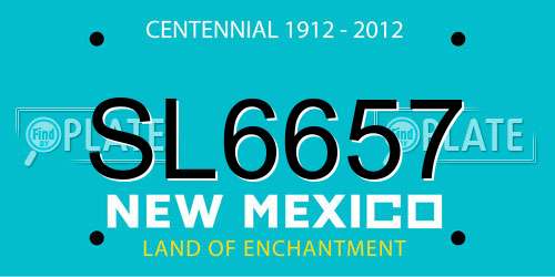 SL6657 New Mexico License Plate