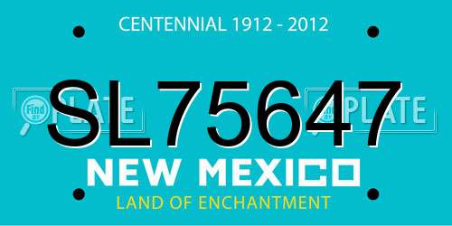 SL75647 New Mexico License Plate