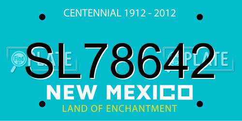 SL78642 New Mexico License Plate