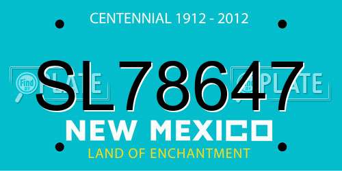 SL78647 New Mexico License Plate