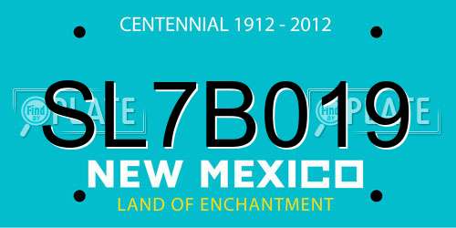 SL7B019 New Mexico License Plate