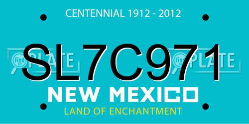 SL7C971 New Mexico License Plate