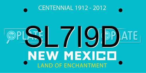 SL7I9D New Mexico License Plate