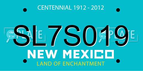 SL7S019 New Mexico License Plate