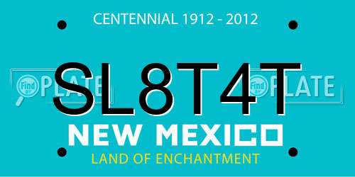 SL8T4T New Mexico License Plate