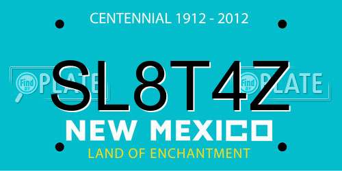 SL8T4Z New Mexico License Plate