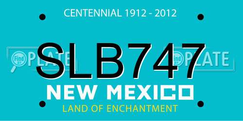 SLB747 New Mexico License Plate