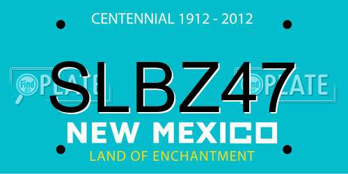 SLBZ47 New Mexico License Plate
