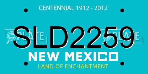 SLD2259 New Mexico License Plate