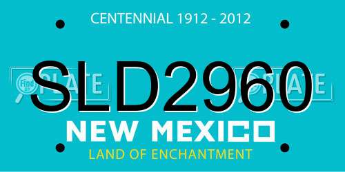 SLD2960 New Mexico License Plate