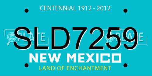 SLD7259 New Mexico License Plate