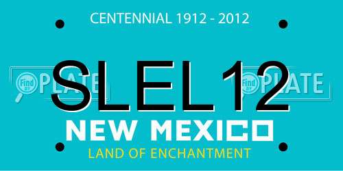 SLEL12 New Mexico License Plate
