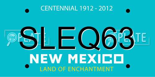 SLEQ63 New Mexico License Plate