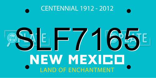SLF7165 New Mexico License Plate