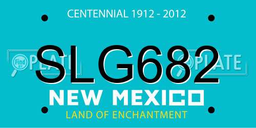 SLG682 New Mexico License Plate