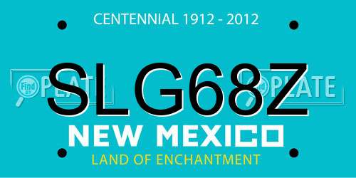 SLG68Z New Mexico License Plate