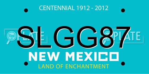 SLGG87 New Mexico License Plate