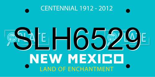 SLH6529 New Mexico License Plate